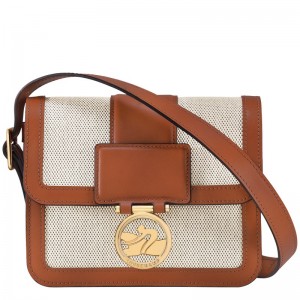 Longchamp Box-Trot S Crossbody bag - Canvas Cognac | 1048-GUVFO