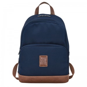 Longchamp Boxford Backpack - Recycled canvas Mavi | 0268-XKAEN