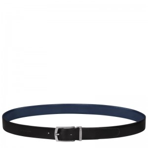 Longchamp Delta Box Men's belt - Leather Black/Navy | 9530-NRXVS