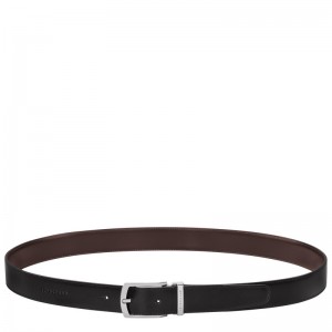 Longchamp Delta Box Men's belt - Leather Black/Mocha | 3769-WTMLI