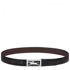 Longchamp Delta Box Men's belt - Leather Black/Mocha | 8203-IPNAK