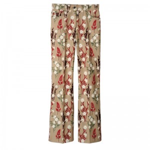 Longchamp Embroidered trousers - Gabardine Oat | 6179-KHMXG