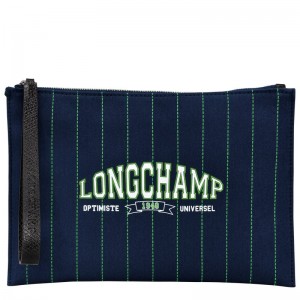 Longchamp Essential Pouch - Canvas Lacivert | 8395-GETNZ