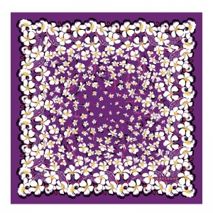 Longchamp Hawaiian Flowers Silk scarf 50 - Silk Violet | 2659-ZHUVI