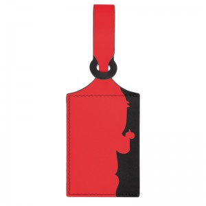 Longchamp LGP Travel Luggage tag - Leather Red/Navy | 0193-XLRDE