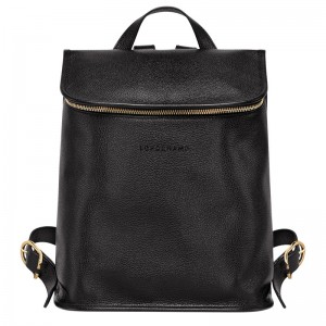 Longchamp Le Foulonné Backpack - Leather Siyah | 8253-PQHUT