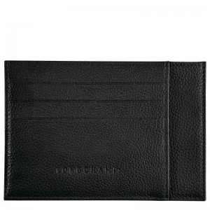 Longchamp Le Foulonné Card holder - Leather Siyah | 3142-YUDIL