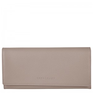 Longchamp Le Foulonné Continental wallet - Leather Turtledove | 0758-VXDBC