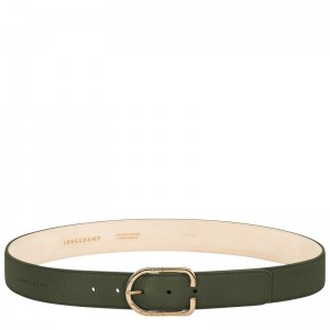 Longchamp Le Foulonné Ladies' belt - Leather Haki | 5083-YGHNR