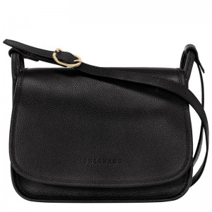 Longchamp Le Foulonné M Crossbody bag - Leather Siyah | 7062-DAELZ