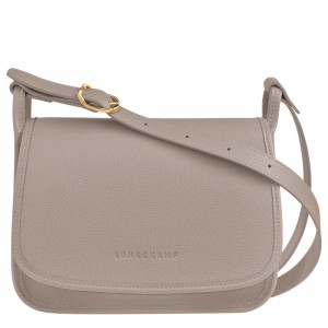 Longchamp Le Foulonné M Crossbody bag - Leather Turtledove | 3052-EOFNB