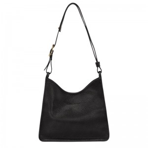 Longchamp Le Foulonné M Hobo bag - Leather Siyah | 5406-FOWZT