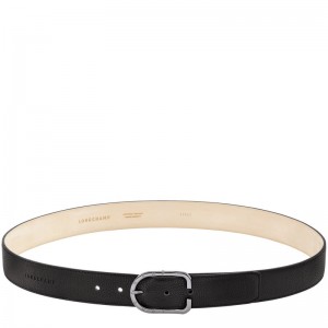 Longchamp Le Foulonné Men's belt - Leather Siyah | 9346-ZGLHQ