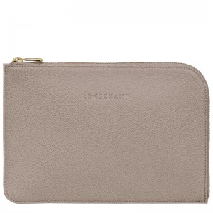 Longchamp Le Foulonné Pouch - Leather Turtledove | 8156-JWQLO