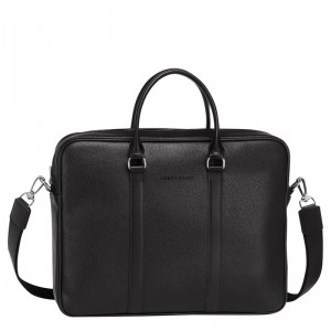 Longchamp Le Foulonné S Briefcase - Leather Siyah | 4390-JIVAK