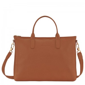 Longchamp Le Foulonné S Briefcase - Leather Caramel | 6085-CFPEB