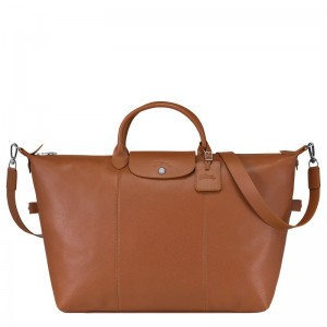 Longchamp Le Foulonné S Travel bag - Leather Caramel | 1345-OHAJQ