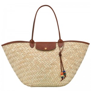 Longchamp Le Panier Pliage XL Basket bag - Palm straw Kahverengi | 9178-UIRTN