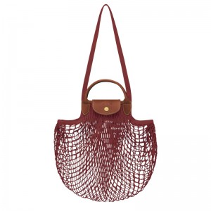 Longchamp Le Pliage Filet L Mesh bag - Canvas Mahogany | 4925-UAQOS