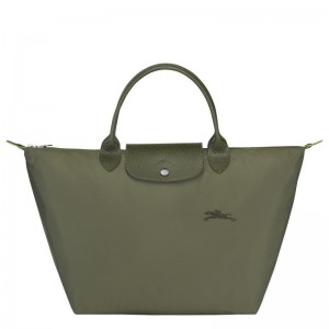 Longchamp Le Pliage Green M Handbag - Recycled canvas Forest | 3207-RAKVT