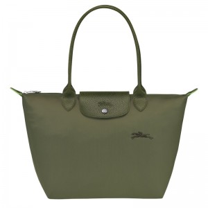 Longchamp Le Pliage Green M Tote bag - Recycled canvas Forest | 0672-XIWJZ