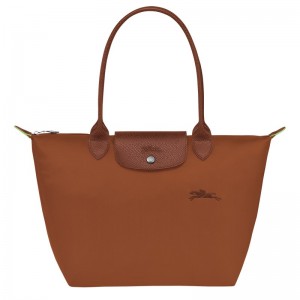 Longchamp Le Pliage Green M Tote bag - Recycled canvas Cognac | 7583-QVANY