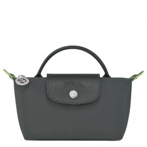 Longchamp Le Pliage Green Pouch with handle - Recycled canvas Graphite | 2936-CUWKP