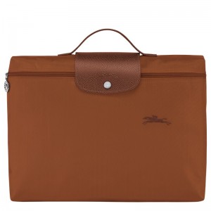 Longchamp Le Pliage Green S Briefcase - Recycled canvas Cognac | 1208-MRQKA