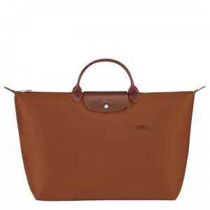 Longchamp Le Pliage Green S Travel bag - Recycled canvas Cognac | 9526-KMULX