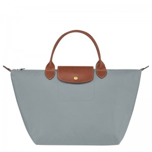 Longchamp Le Pliage Original M Handbag - Recycled canvas Steel | 9185-UHVYF