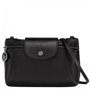 Longchamp Le Pliage Xtra XS Crossbody bag - Leather Siyah | 9180-VFTUK