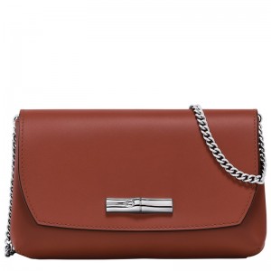 Longchamp Le Roseau Clutch - Leather Mahogany | 7504-ZBKPY