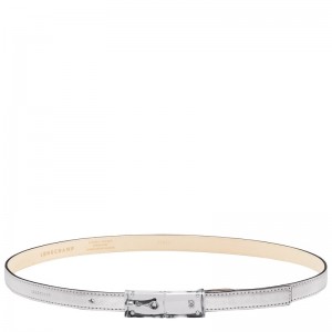 Longchamp Le Roseau Essential Ladies' belt - Leather Gümüş | 7542-YNBOL