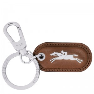 Longchamp Le Roseau Key ring - Leather Cognac | 9618-JYUAT