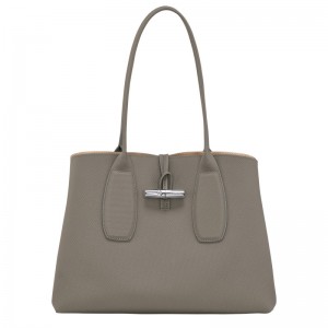 Longchamp Le Roseau L Tote bag - Leather Turtledove | 1938-HDPZS