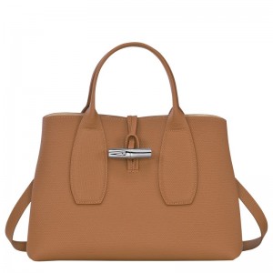 Longchamp Le Roseau M Handbag - Leather Natural | 6017-VXYUB