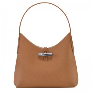 Longchamp Le Roseau M Hobo bag - Leather Natural | 1572-DRVAG