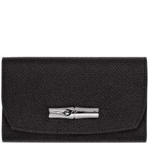 Longchamp Le Roseau Wallet - Leather Siyah | 4301-WYMJD