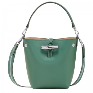 Longchamp Le Roseau XS Bucket bag - Leather Sage | 3874-RVWUH