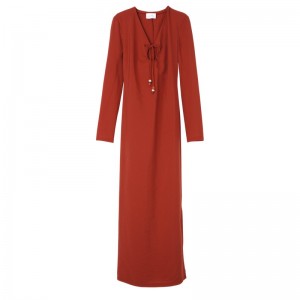 Longchamp Long dress - Crepe Sienna | 9657-HWUAJ