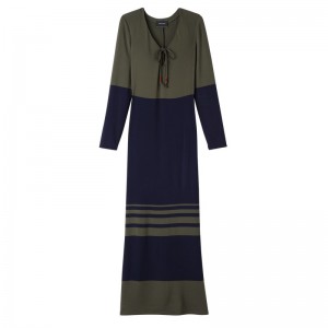 Longchamp Long dress - Jersey Navy/Khaki | 3527-DQMSR