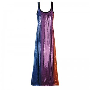 Longchamp Long dress - Sequin Renkli | 5704-RSWUB