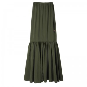 Longchamp Long skirt - Crepe Haki | 3148-VDEGC