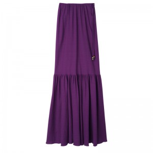 Longchamp Long skirt - Crepe Violet | 5421-IXOLG