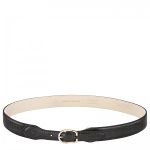 Longchamp Longchamp 1980 Ladies' belt - Leather Siyah | 0987-FRSCB