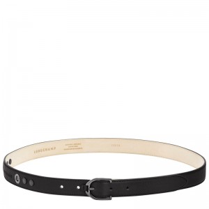 Longchamp Longchamp 3D Ladies' belt - Leather Siyah | 0614-SOKRN