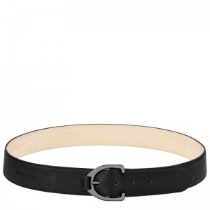 Longchamp Longchamp 3D Ladies' belt - Leather Siyah | 8306-FJHAR