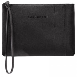 Longchamp Longchamp 3D Pouch - Leather Siyah | 4725-ETSLB