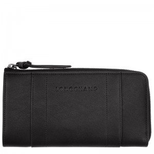 Longchamp Longchamp 3D Zip around wallet - Leather Siyah | 1539-BMLZJ