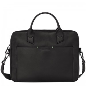 Longchamp Longchamp sur Seine Briefcase - Leather Siyah | 1754-HFUZE